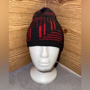 🪩Nike VINTAGE Reversible Red/Black Knit Fleece Beanie Hat